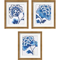 Framed Flora Chinoiserie  3 Piece Framed Art Print Set