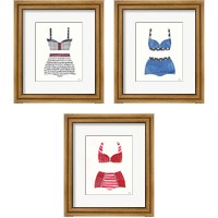 Framed 'Bathing Beauty 3 Piece Framed Art Print Set' border=