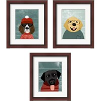Framed Winter Dog 3 Piece Framed Art Print Set