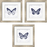 Framed Blue Butterfly 3 Piece Framed Art Print Set