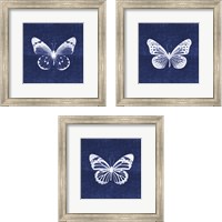 Framed 'White Butterfly 3 Piece Framed Art Print Set' border=