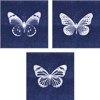 Framed 'White Butterfly 3 Piece Art Print Set' border=