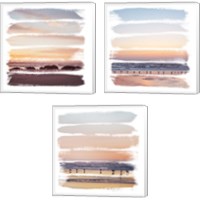 Framed 'Sunset Stripes 3 Piece Canvas Print Set' border=