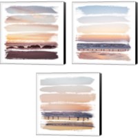 Framed 'Sunset Stripes 3 Piece Canvas Print Set' border=