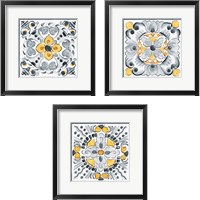 Framed 'Morning Bloom Gray 3 Piece Framed Art Print Set' border=