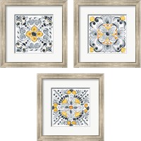 Framed 'Morning Bloom Gray 3 Piece Framed Art Print Set' border=