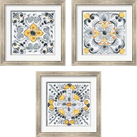 Framed 'Morning Bloom Gray 3 Piece Framed Art Print Set' border=
