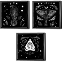 Framed 'All Hallows Eve Sq no Words 3 Piece Canvas Print Set' border=