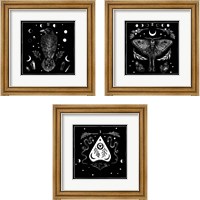 Framed 'All Hallows Eve Sq no Words 3 Piece Framed Art Print Set' border=