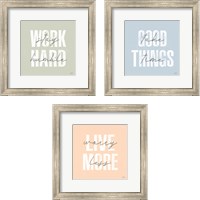 Framed 'Morning Affirmations 3 Piece Framed Art Print Set' border=