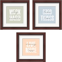 Framed 'Morning Affirmations 3 Piece Framed Art Print Set' border=