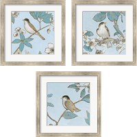 Framed Toile Birds 3 Piece Framed Art Print Set