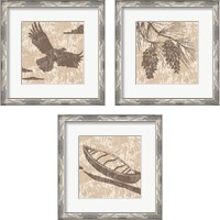 Framed 'Spirit Lodge 3 Piece Framed Art Print Set' border=