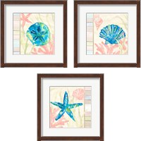 Framed Pastel Coastal 3 Piece Framed Art Print Set