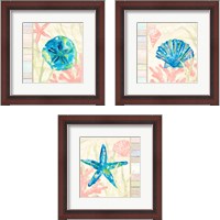 Framed 'Pastel Coastal 3 Piece Framed Art Print Set' border=