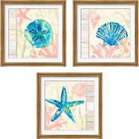 Framed 'Pastel Coastal 3 Piece Framed Art Print Set' border=
