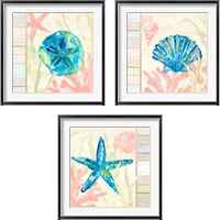 Framed 'Pastel Coastal 3 Piece Framed Art Print Set' border=