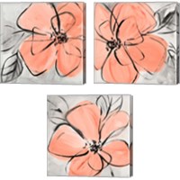 Framed 'Cafe Rose 3 Piece Canvas Print Set' border=