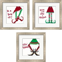 Framed 'Holiday Legs 3 Piece Framed Art Print Set' border=