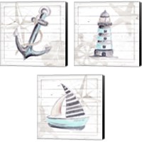 Framed Explore Nautical 3 Piece Canvas Print Set