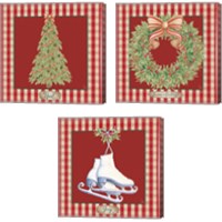 Framed 'Hometown Christmas 3 Piece Canvas Print Set' border=