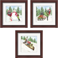 Framed Christmas Dogs 3 Piece Framed Art Print Set