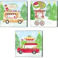 Framed 'Holiday Fun 3 Piece Canvas Print Set' border=