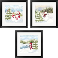 Framed Snowman Wonderland 3 Piece Framed Art Print Set