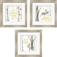 Framed Christmas Forest 3 Piece Framed Art Print Set