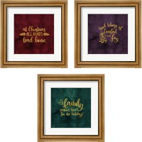 Framed 'All that Glitters for Christmas 3 Piece Framed Art Print Set' border=