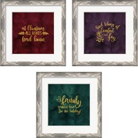 Framed 'All that Glitters for Christmas 3 Piece Framed Art Print Set' border=