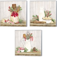 Framed 'Christmas Kitchen 3 Piece Canvas Print Set' border=