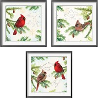 Framed 'Christmas Blessings 3 Piece Framed Art Print Set' border=