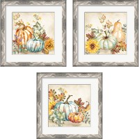 Framed 'Watercolor Harvest Pumpkin 3 Piece Framed Art Print Set' border=