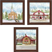 Framed 'Christmas Village 3 Piece Framed Art Print Set' border=