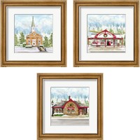 Framed Christmas Village 3 Piece Framed Art Print Set