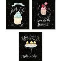 Framed Sweet Life Dark 3 Piece Art Print Set