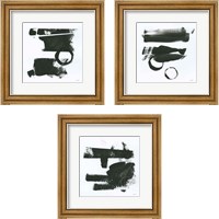 Framed Gold and Black Elements 3 Piece Framed Art Print Set