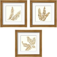 Framed 'Gilded Fern 3 Piece Framed Art Print Set' border=