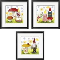 Framed 'Gnome Neighbors 3 Piece Framed Art Print Set' border=