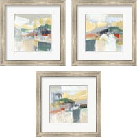 Framed 'Abstracted Mountainscape 3 Piece Framed Art Print Set' border=