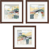 Framed 'Abstracted Mountainscape 3 Piece Framed Art Print Set' border=