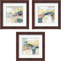 Framed Abstracted Mountainscape 3 Piece Framed Art Print Set