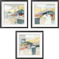 Framed Abstracted Mountainscape 3 Piece Framed Art Print Set