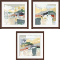 Framed Abstracted Mountainscape 3 Piece Framed Art Print Set