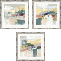 Framed 'Abstracted Mountainscape 3 Piece Framed Art Print Set' border=