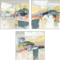 Framed Abstracted Mountainscape 3 Piece Art Print Set
