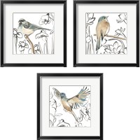 Framed Songbird Meadow 3 Piece Framed Art Print Set