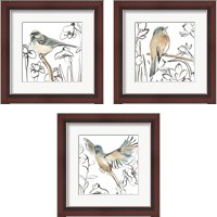 Framed 'Songbird Meadow 3 Piece Framed Art Print Set' border=