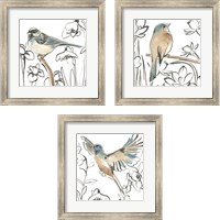 Framed Songbird Meadow 3 Piece Framed Art Print Set